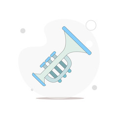 music trumpet vector flat illustration on white