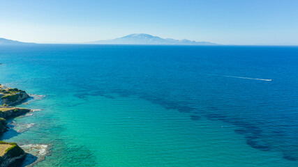 Aerial view of Katragaki beach, Tragaki, Zakynthos, Greece