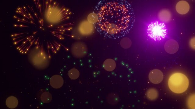 golden fireworks awards celebration background loop