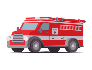 Fire engine.Emergency service red vehicle.Red fire truck with ladder.Modern flat illustration vector .