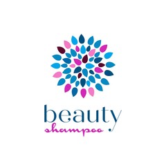 Colorful beauty cosmetics logo. Label ornament for cosmetic products, beauty, or hygiene products.