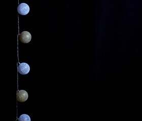 lights with texture for christmas. Christmas 2020 decorative concept. Christmas and coronavirus