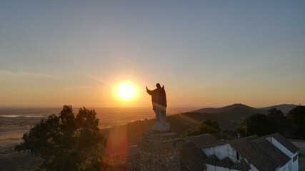 Sacred heart of Jesus in the sanctuary of the mountain of Caceres