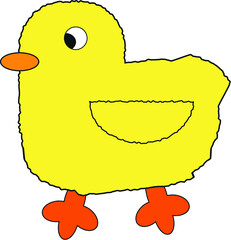 yellow chicken on white background