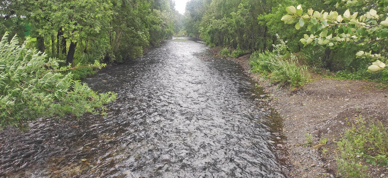 Fast mountain river of Kamchatka.
