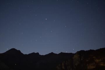 Obraz na płótnie Canvas starry night in the swiss alps