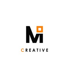 M letter initial with square shape logo template design for brand identity