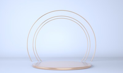 Product podium on pastel background 3d. Abstract minimal geometry concept. Studio stand platform theme. Exhibition and business marketing presentation stage.