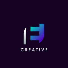 Obraz premium Negative Space E letter initial logo template design for brand identity