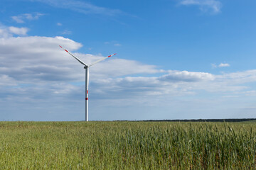 wind turbine on a field
