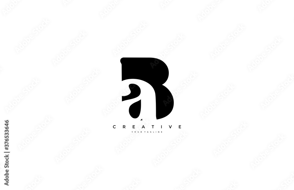 Poster ba logo simple initial design template