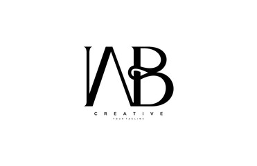 Simple letter WB monogram stylish type design logo