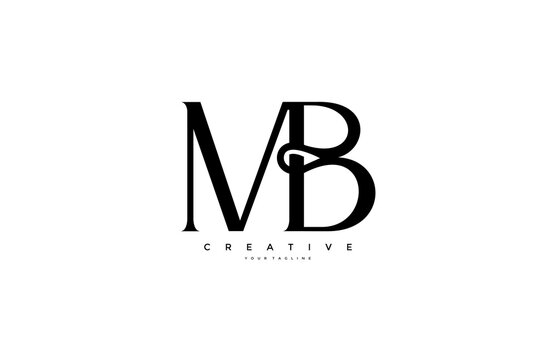 Simple letter MB monogram stylish type design logo