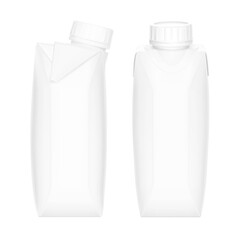 Set of universal mockup of a blank white box with a screw cap. Vector illustration isolated on white background,  ready and simple to use for your design. EPS10.