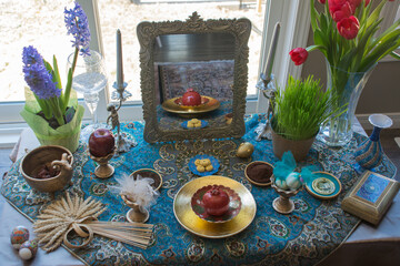 still life with flowers and candles