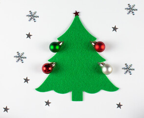 Fototapeta na wymiar Flatley Christmas. New Year's and Christmas. Christmas card background. Christmas tree and snowflakes. Copyspace
