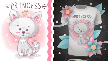 Princess kitty - idea for print t-shirt