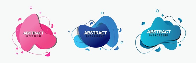 Set of abstract modern graphic elements. Dynamical colored forms_line. Gradient abstract banners with flowing liquid shapes. Template for the design of a logo, flyer, presentation. Vector illustration