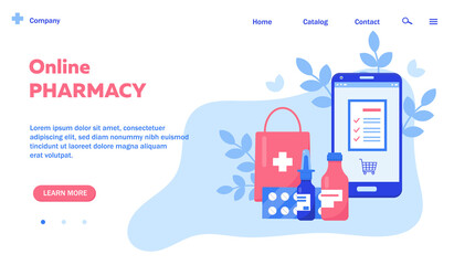 Online pharmacy banner or Web page
