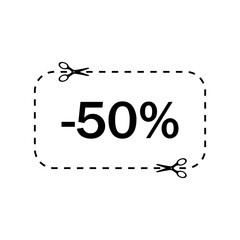 Coupon sale - fifty percent discount label