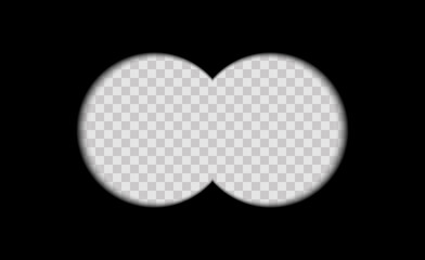 Binocular Sight View. View from the binoculars with signs