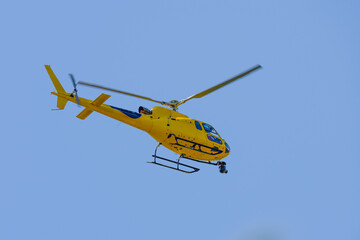 Fototapeta na wymiar helicopter with television camera