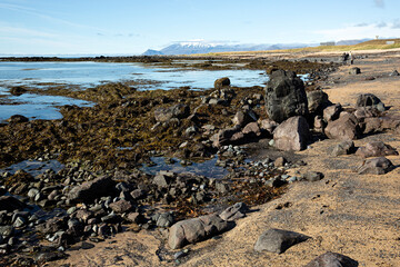 Paisaje de playa en Islandia.