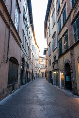 Narrow alley in tuscan village. antique italian lane, Tuscany, Italy