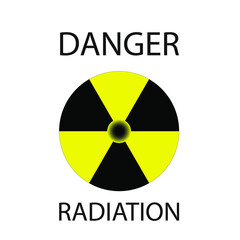 Obraz premium yellow-black radioactive sign with the inscription in black color 