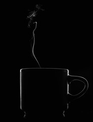 Silhouette of a cup with smoke