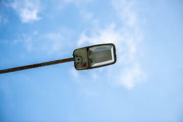 roadside lightpole seen from underneath.