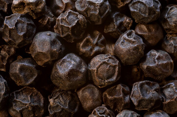 super macro shot of exotic  Lampong pepper from Indonesia in detail very close. Ideal food spice background