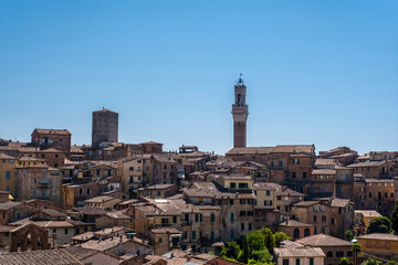 Beautiful view of the historic city of Siena, Italy