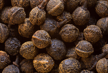 supep macro shot of exotic Cumeo pepper from Nepal from Himalaia in detail and very close. Ideal food and spice background