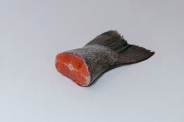 red fish, trout tail. fish cooking