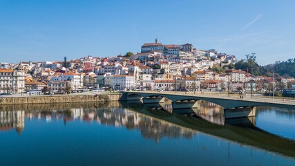 Fototapeta na wymiar Coimbra, Portugal. Beautiful panoramic view of the city of Coimbra and Mondego river