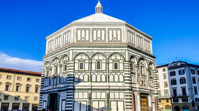 The Florence Baptistery (Battistero di San Giovanni), also known as the Baptistery of Saint John. Florence, Italy