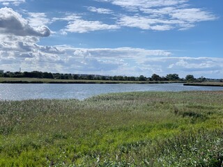 landscape with river and clouds