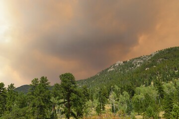 Wildfire in the Colorado mountains