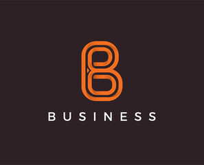 minimal letter b logo template - vector illustration