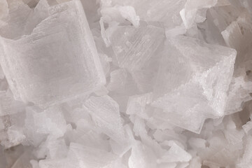 super macro shot of big exotic spice salt from Cyprus in detail very close. Ideal food and spice background