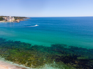 Aerial view of The Driving Beach near resort of Dyuni, Bulgaria