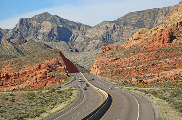 Highway in Virgin River Canyon, Arizona
