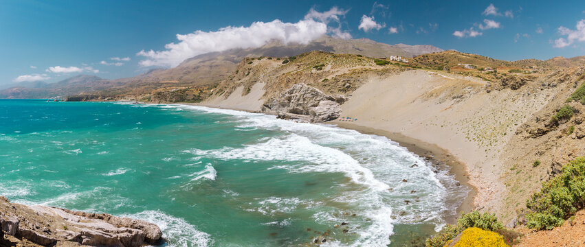 Beach of Agios Pavlos, in Rethymno region, in Crete island, Greece, Europe.