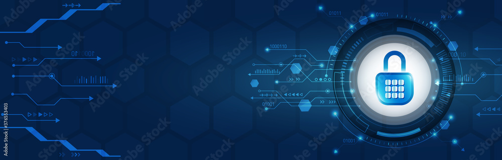 Poster Digital security and network protection. Cybersecurity for internet projects. Antivirus technology web services.