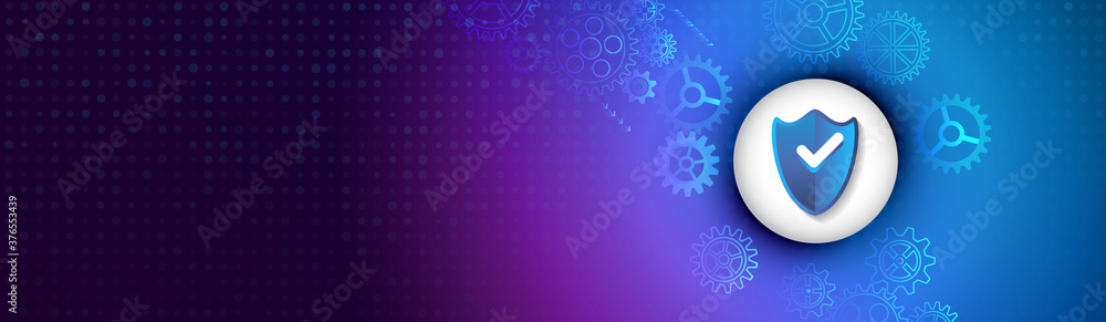 Poster Digital security and network protection. Cybersecurity for internet projects. Antivirus technology web services.