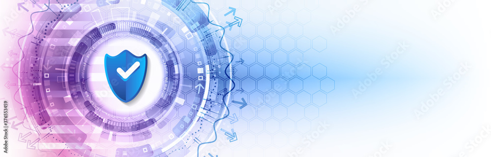 Poster Digital security and network protection. Cybersecurity for internet projects. Antivirus technology web services.