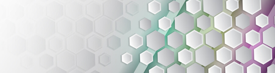 Abstract Wide hexagons pattern. Technology or science design elements. Geometric hexagonal background.