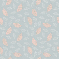 Fototapeta na wymiar Seamless pattern with stylized leaves. Vector illustration