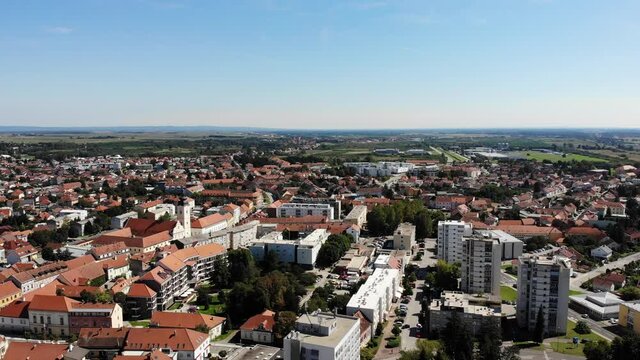 Aerial view of the city Čakovec, Cakovec, Međimurje, Croatia